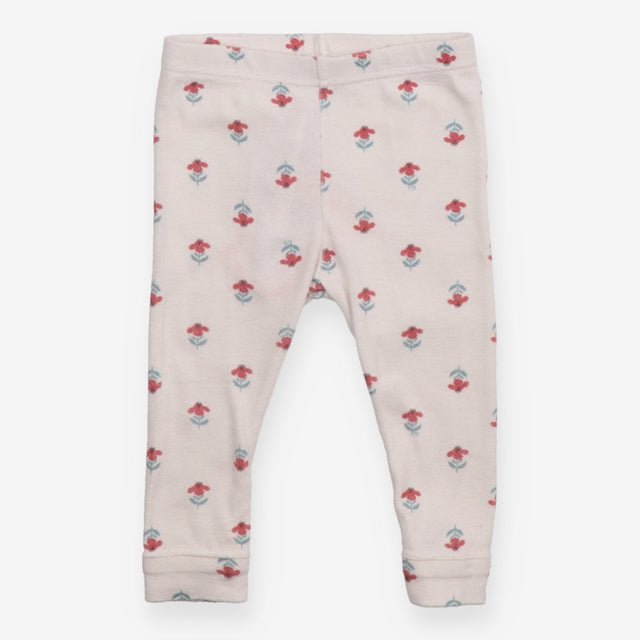 Leggings cream red flowers 