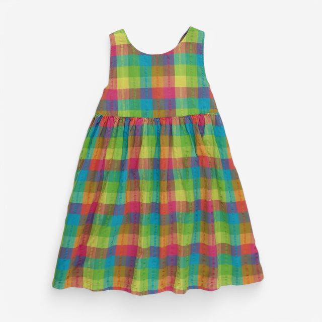 Pinafore Dress Bright Check