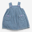 Dress Blue Cord Embroidery Anglaise