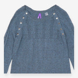 Teal Marl 100% Cotton Cable Knit Long Sleeve Mater