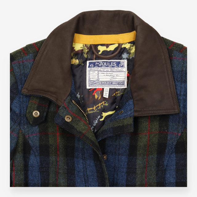 Field Jacket Navy Green Red Check Cord Collar