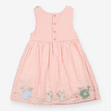 Summer Dress Pink and White Checks and Mice, Flowe
