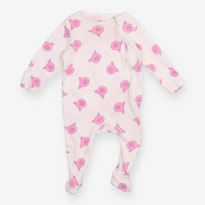 Sleepsuit Zip White with Percy Pig Print