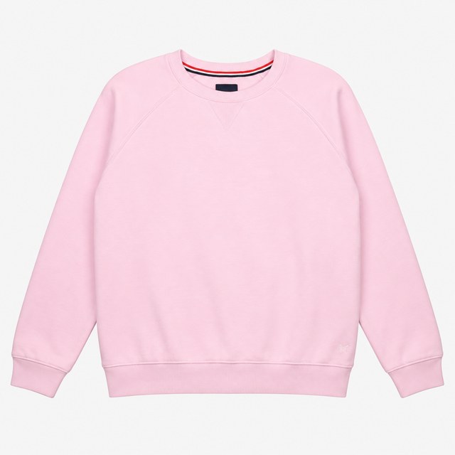 Pink Crew Neck Cotton Blend Sweatshirt
