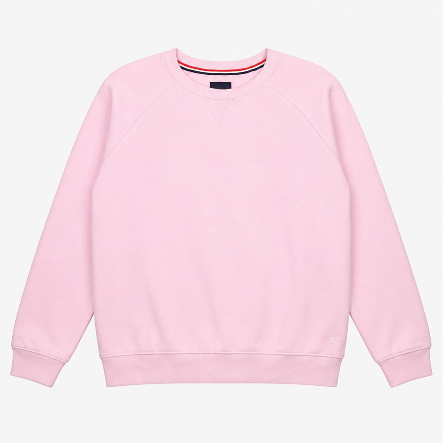 Pink Crew Neck Cotton Blend Sweatshirt