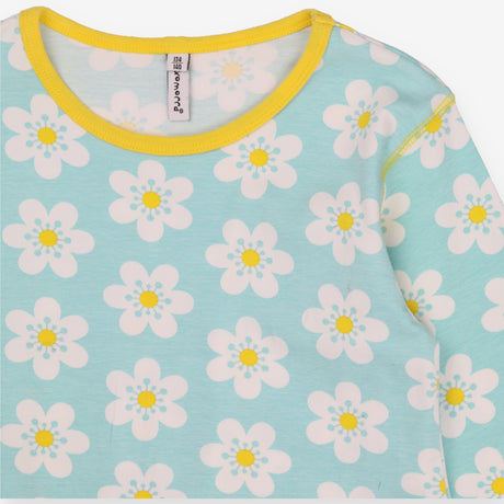 Dress jersey long sleeve blue daisies
