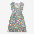 Teal Blue Tropical Hibiscus Floral Nursing Midi Dr