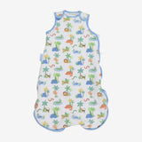 Sleeping Bag Blue Lined with Safari Animals and Di