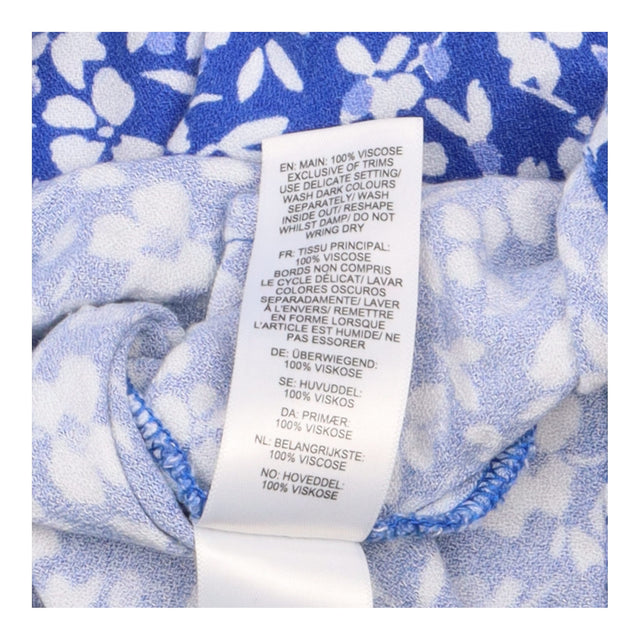 Dress Blue White Floral Print Short Sleeve