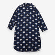 Dark Blue Floral Viscose Blend Shirt Dress