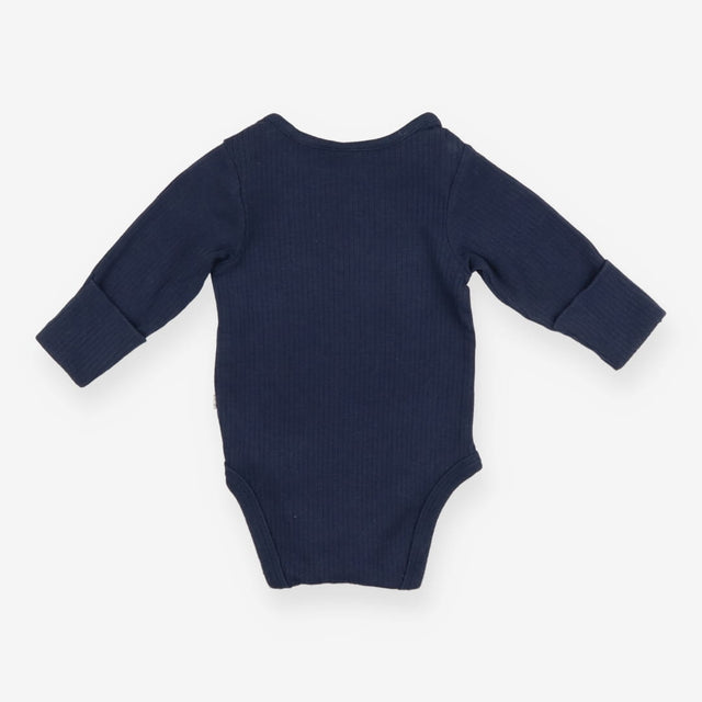 Bodysuit LS ribbed navy blue