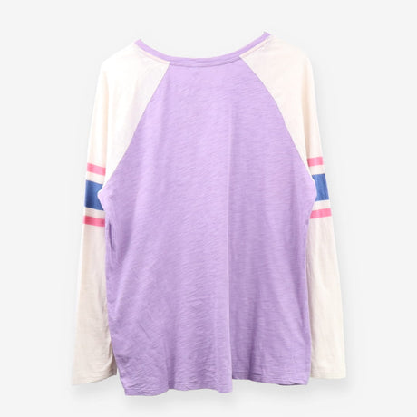 Boden Lilac Stripe sleeve T-shirt
