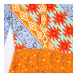 Dress Multicolour Patchwork Paisley Print Collared