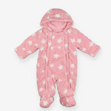 Pramsuit Pink Fleece with Stars