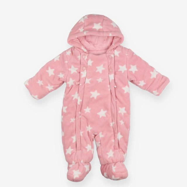 Pramsuit Pink Fleece with Stars