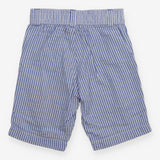 Woven Short Verticals Blue and White Strips