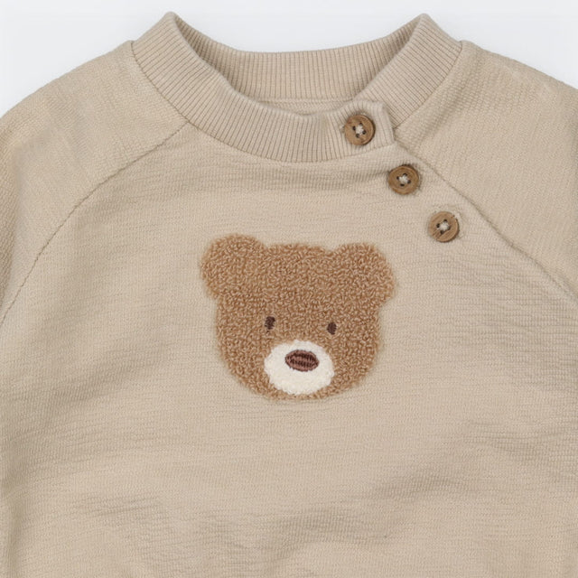Jersey Light Sweater Light Brown with a Bear