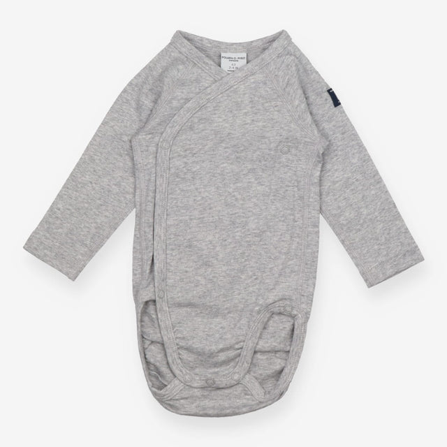 Bodysuit grey LS wrapover