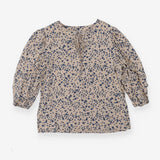 MOP x John Lewis - Tie neck Tunic - Cream and Blue