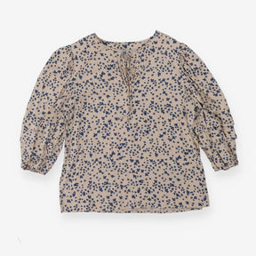 MOP x John Lewis - Tie neck Tunic - Cream and Blue