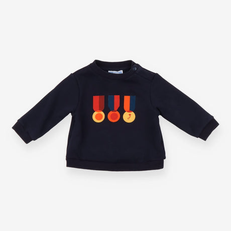 Sweatshirt Jersey Navy - Medal Applique