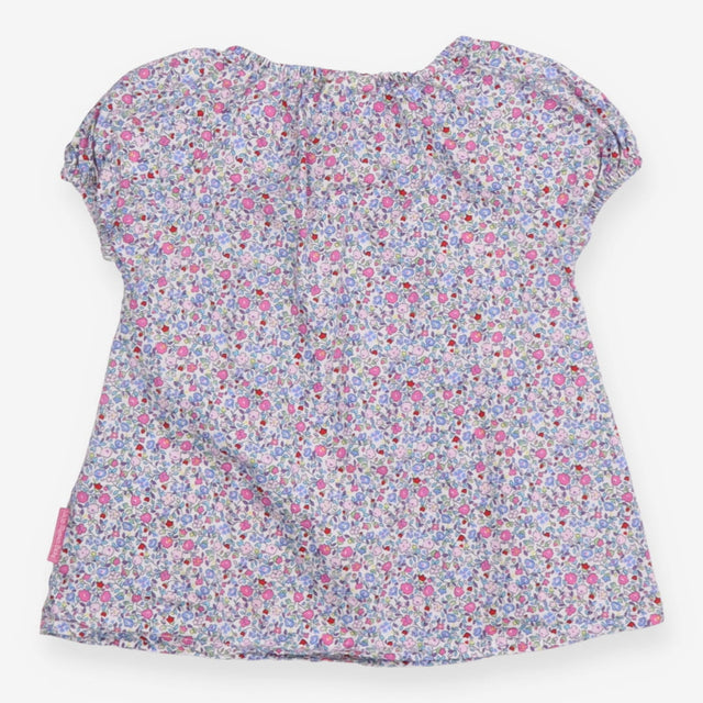 Smocked Tunic Woven Purple Ditsy