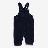 Dungarees Navy Velour with Brown Buttons