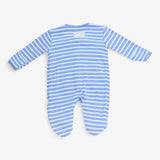 Sleepsuit Blue and White Stripe Monkey and Bananas