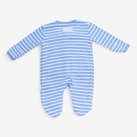 Sleepsuit Blue and White Stripe Monkey and Bananas