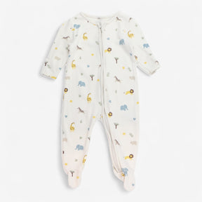 Sleepsuit cream safari animals