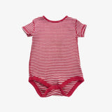 Red Striped Pointelle SS Bodysuit