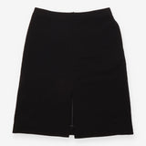 Black Front Split Tailored Pencil Skirt