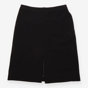Black Front Split Tailored Pencil Skirt