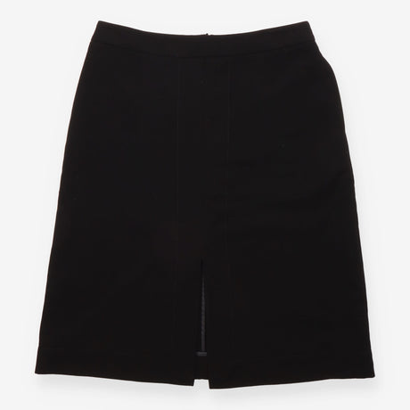 Black Front Split Tailored Pencil Skirt