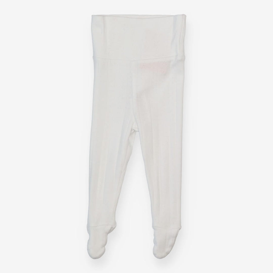 Footed Leggings White Pointelle