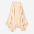 Champagne Satin Flared Occasion Skirt
