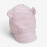 Pink stripe cap with ears 