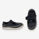 Navy Leather T-bar Shoes