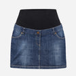 Dark Wash Blue Denim Over Bump Stretch Jersey Wais