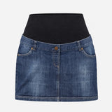 Dark Wash Blue Denim Over Bump Stretch Jersey Wais