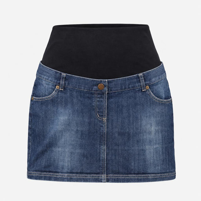 Dark Wash Blue Denim Over Bump Stretch Jersey Wais