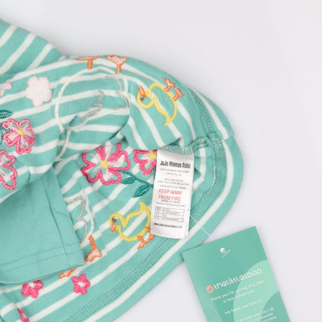 Skort Green Stripe Ducks & Pink Flowers