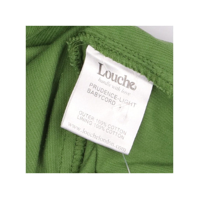  Green Corduroy Oversized Collar Long Sleeve