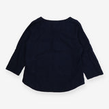 Navy Broderie Anglaise Cotton Tunic – Button Front
