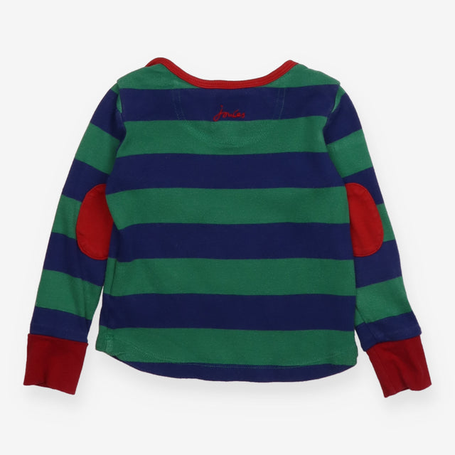 T-shirt long sleeve navy and green stripe