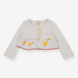 Cardigan grey duck applique 