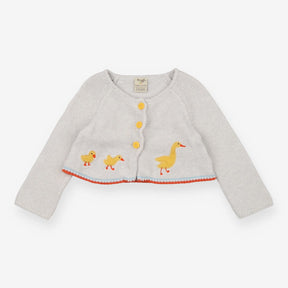 Cardigan grey duck applique 
