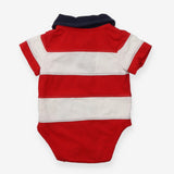 Collar Bodysuit Navy with Red and White Strips