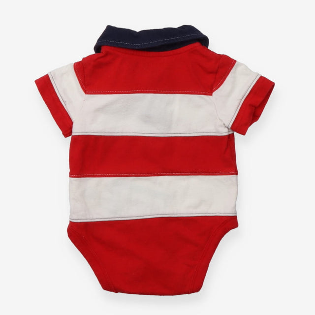 Collar Bodysuit Navy with Red and White Strips