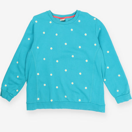 Bloom Sweatshirt Teal with Daisies